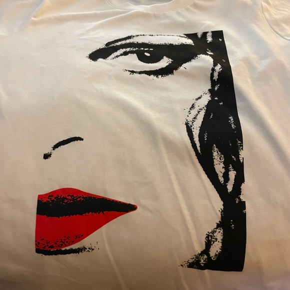 DIANE VON FURSTENBERG DVF Target Collab white Tshirt Red Lip Tee size LG cotton - Picture 10 of 16